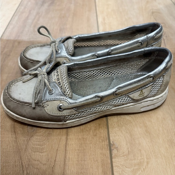 Sperry Women's Gray / Tan Top Sider Boat Shoes size 6 - Picture 2 of 6
